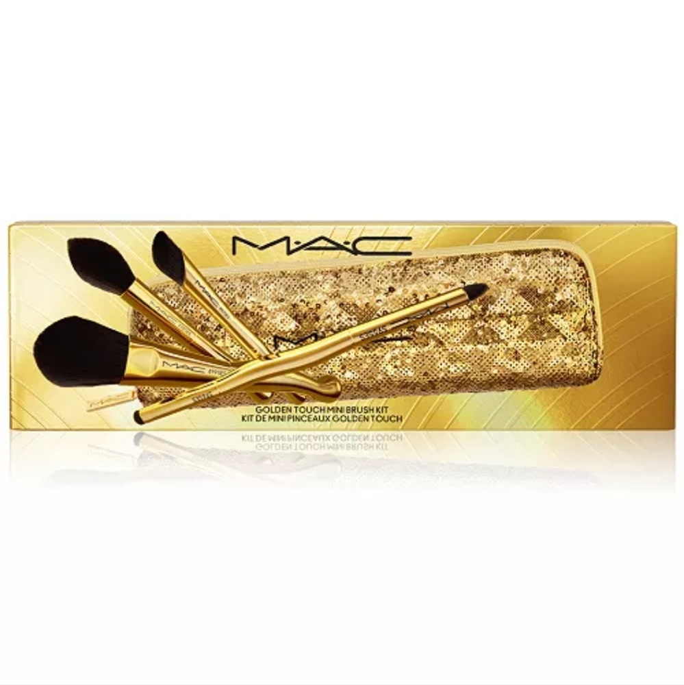 NIB MAC Cosmetics Gold Makeup Brush Set - Picture 5 of 5